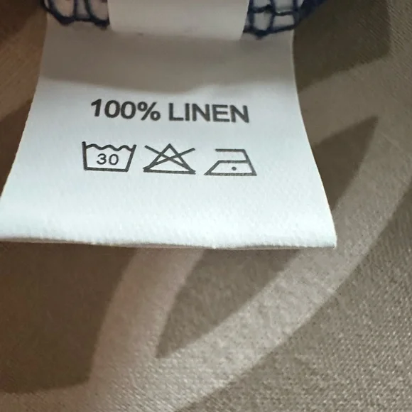 Blue Linen Shirt with Button - Picture 3 of 4